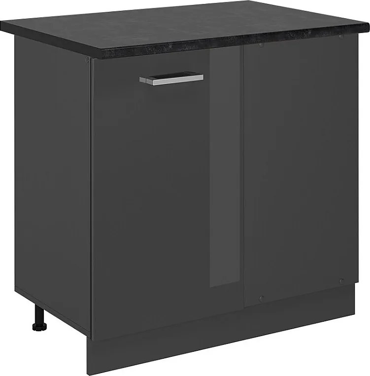 Szafka narożna antracyt wysoki połysk 86x60x81.6 r-line