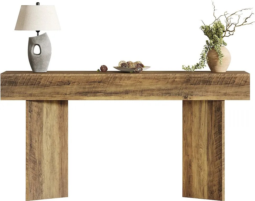 Konsola 160 cm do przedpokoju, MDF, rustykalny brąz