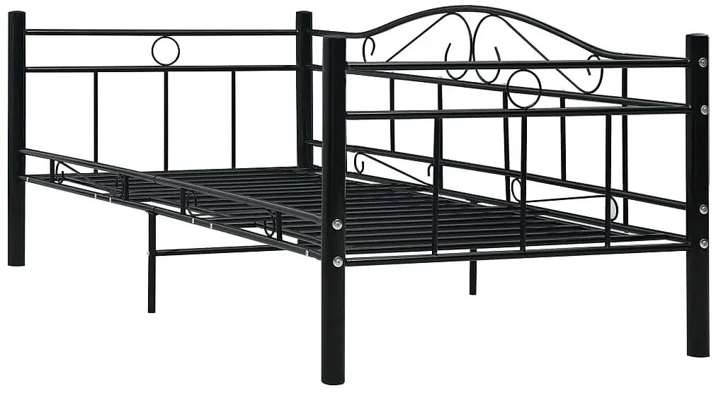 Czarne metalowe łóżko jednoosobowe 90x200 cm - Korello