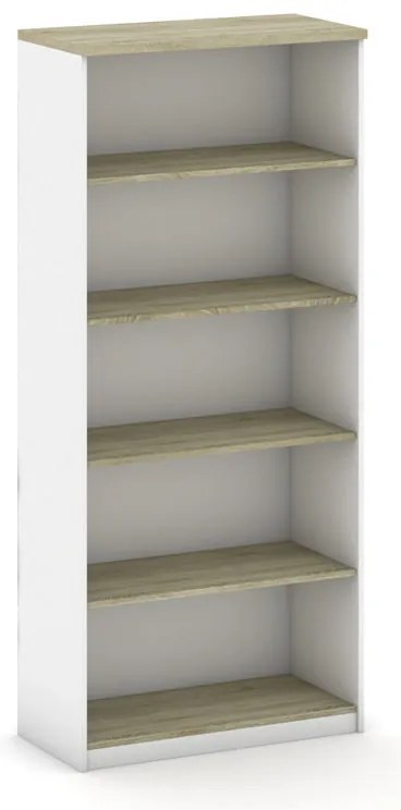 Szafka bez drzwi MIRELLI, 800 x 400 x 1800 mm, biały/dąb sonoma
