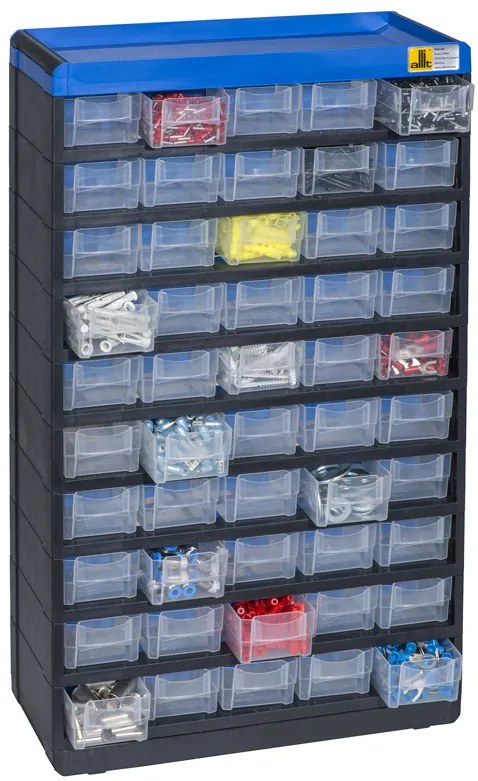 Plastikowy organizer z szufladkami VarioPlus Pro 53/100, 50 szufladek