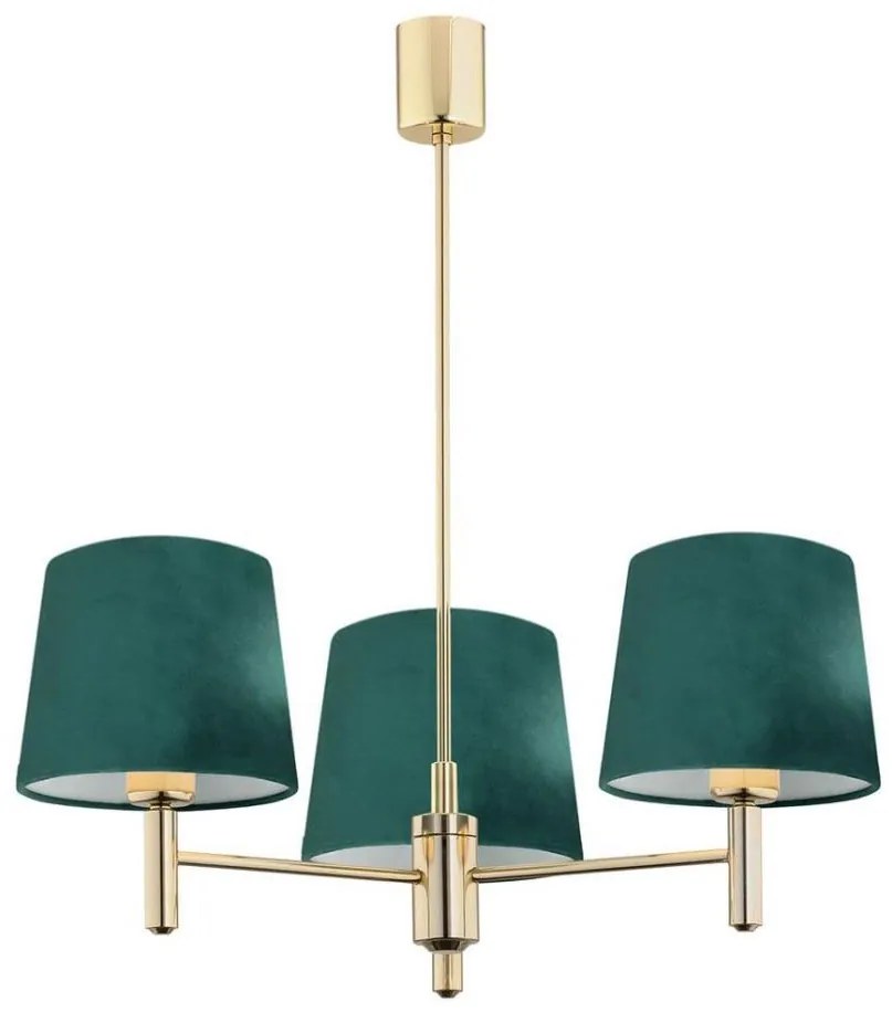 Argon 6192 - Lampa sufitowa PONTE 3xE27/15W/230V zielona/mosiądz