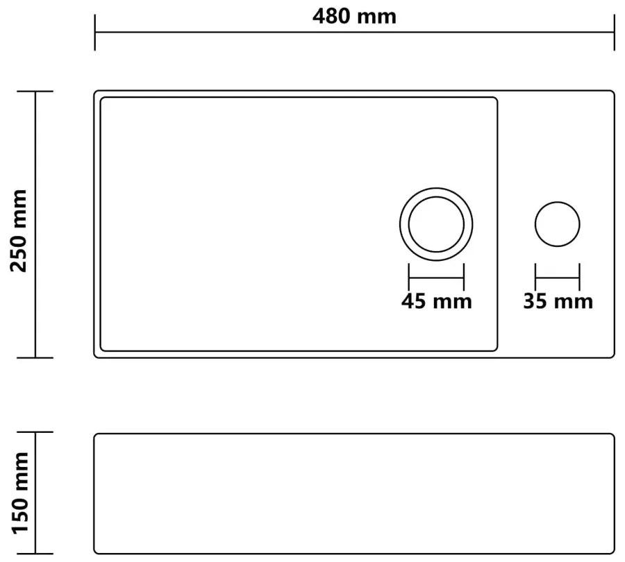 Szara prostokątna umywalka ceramiczna N9-S29