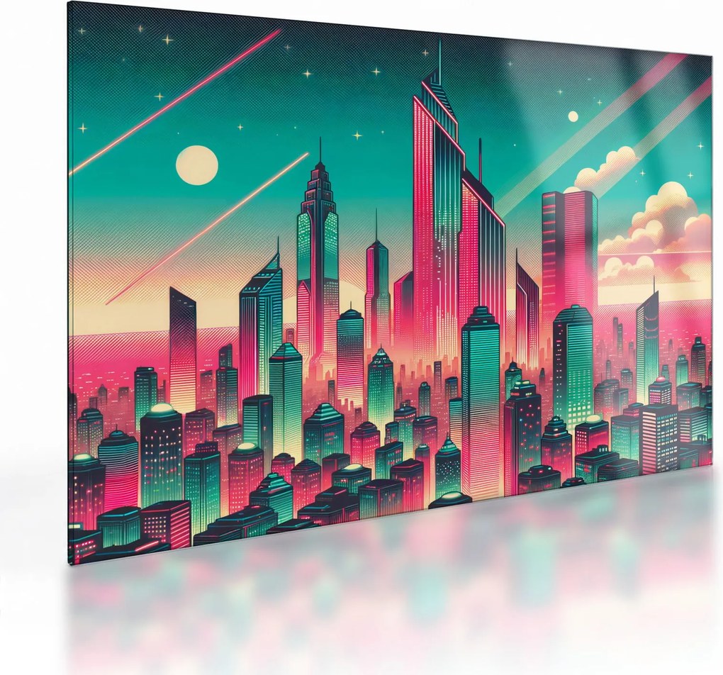 Obraz na szkle – Metropolia w stylu pop-art (70x50 cm)