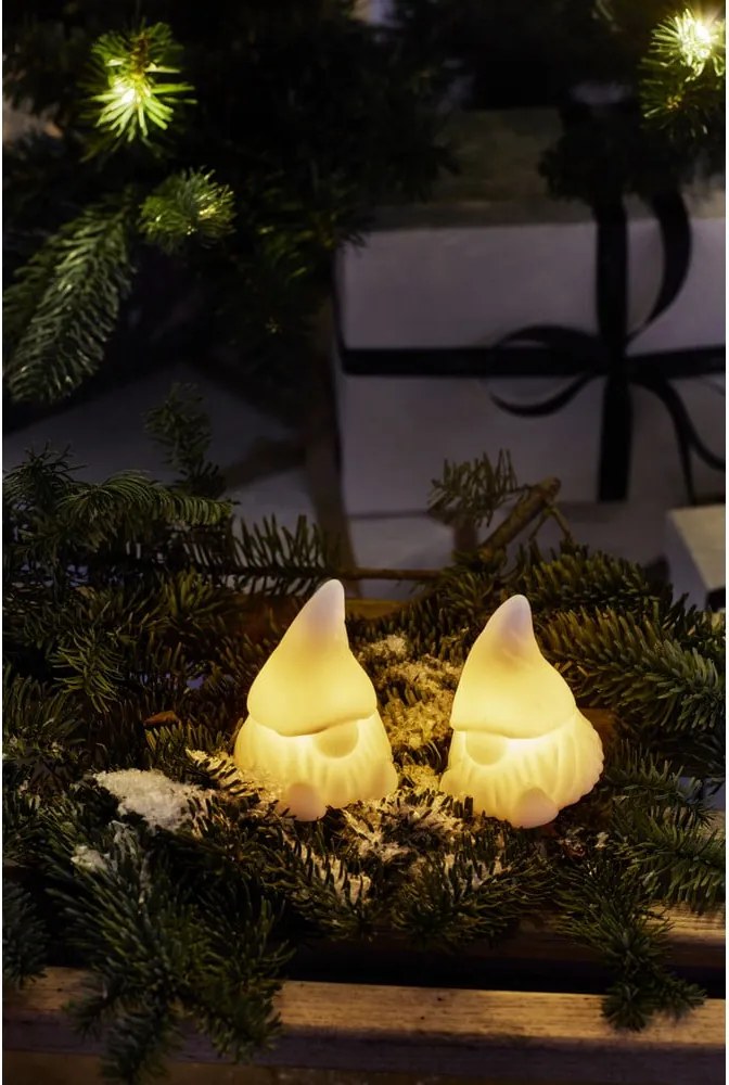 Białe dekoracje świetlne zestaw 2 szt. na baterie Coco – Sirius