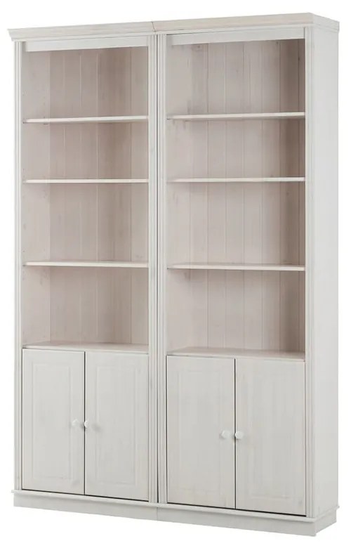 Biały regał z litego drewna sosnowego 148x223 cm Anita – Støraa