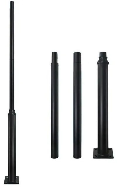 Metalowy pręt do zewnętrznego słupa oświetleniowego BASE 3 m, czarny