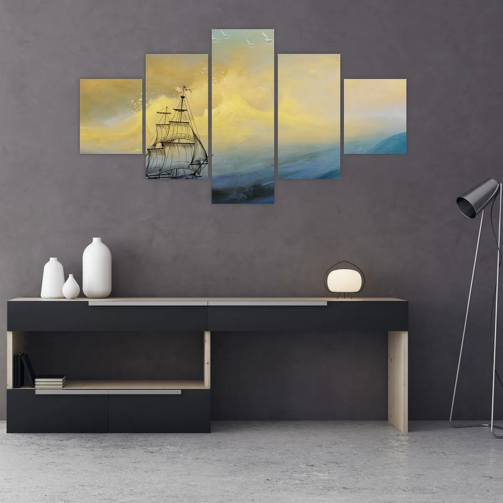 Obraz - Obraz statku ma morzu (125x70 cm)
