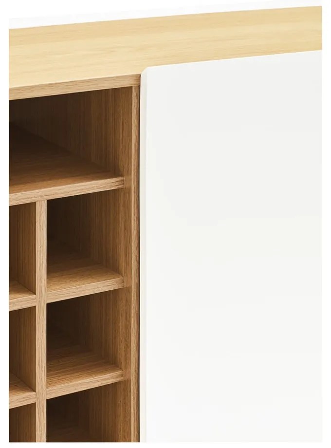 Biała wysoka komoda w dekorze dębu 95x120 cm Arista – Teulat