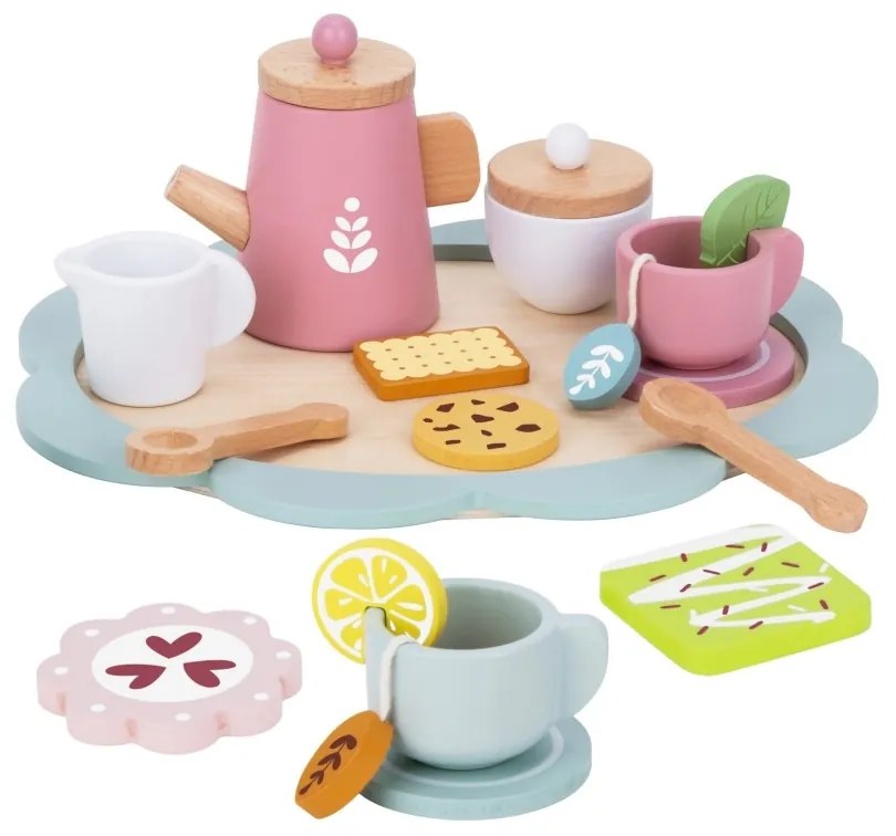 Tooky toy popołudniowa herbatka drewniany zestaw serwis