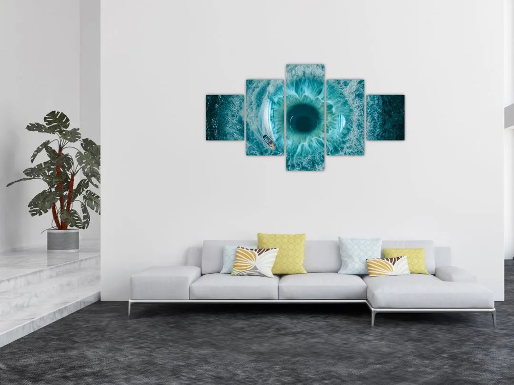 Obraz morza z łódką (125x70 cm)