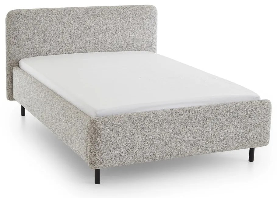 Beżowe tapicerowane łóżko dwuosobowe ze schowkiem ze stelażem 140x200 cm Primo – Meise Möbel