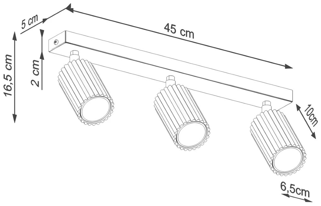 Beżowa trzypunktowa lampa sufitowa - D307-Avium