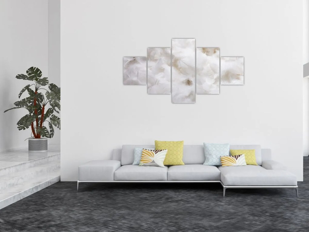 Obraz - Białe pióra (125x70 cm)