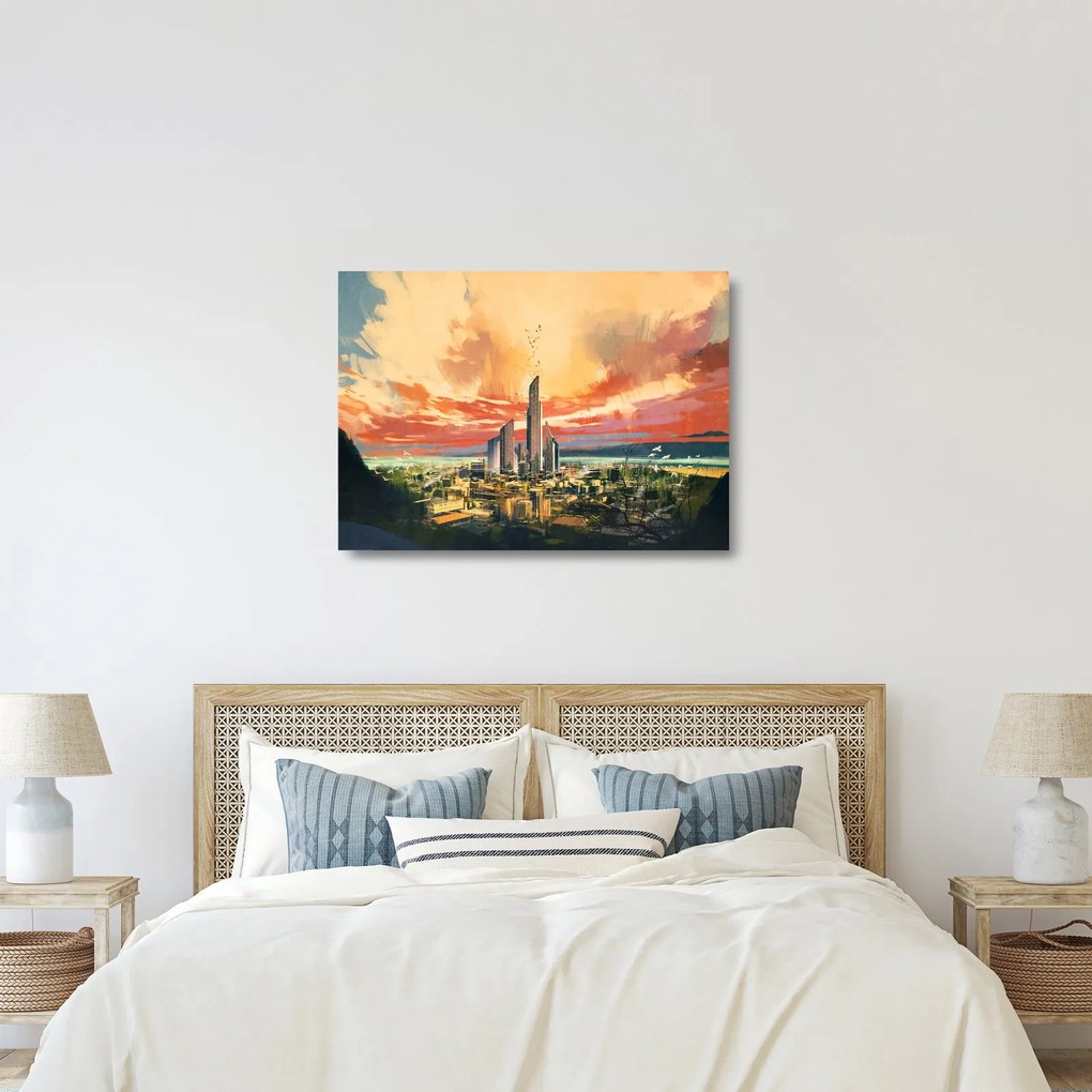 Obraz na szkle - Malowane miasto (70x50 cm)