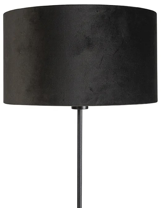 Inteligentna lampa podłogowa czarna z czarnym aksamitnym abażurem 35 cm w tym Wifi A60 - Parte