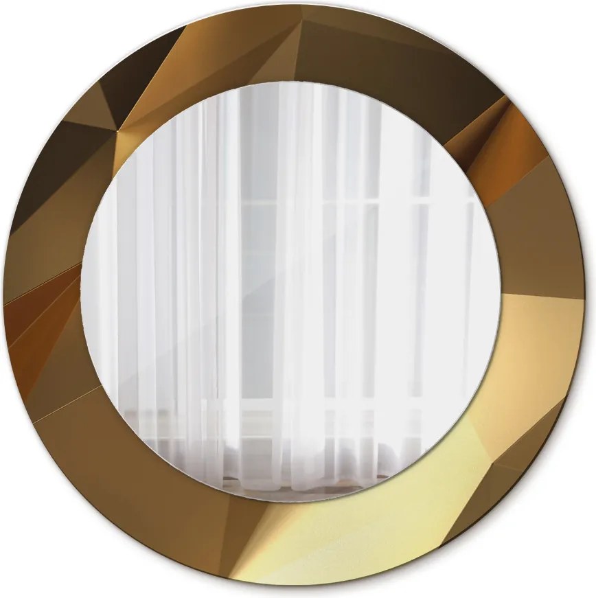 Lustro dekoracyjne okrągłe Złoto abstrakcja