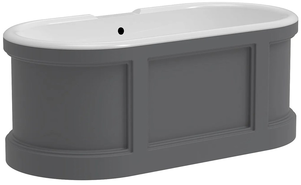 Wanna wolnostojąca w stylu rustykalnym - Szary mat - 161 l - 152 x 74 x 60 cm - CAVASO