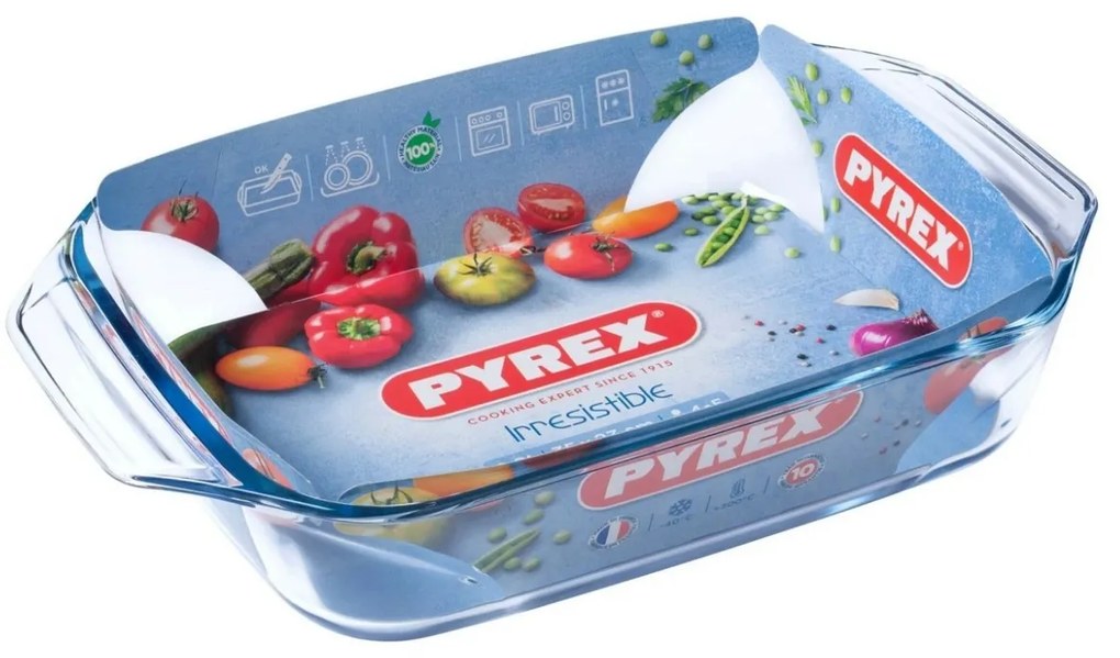 Pyrex Szklane naczynie żaroodporne 3 l, 35 x 23 x6,5 cm, 3 l