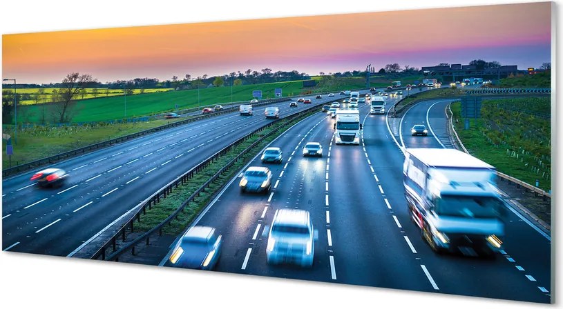 Panel szklany do Kuchni Autostrada pod Błękitnym Niebem