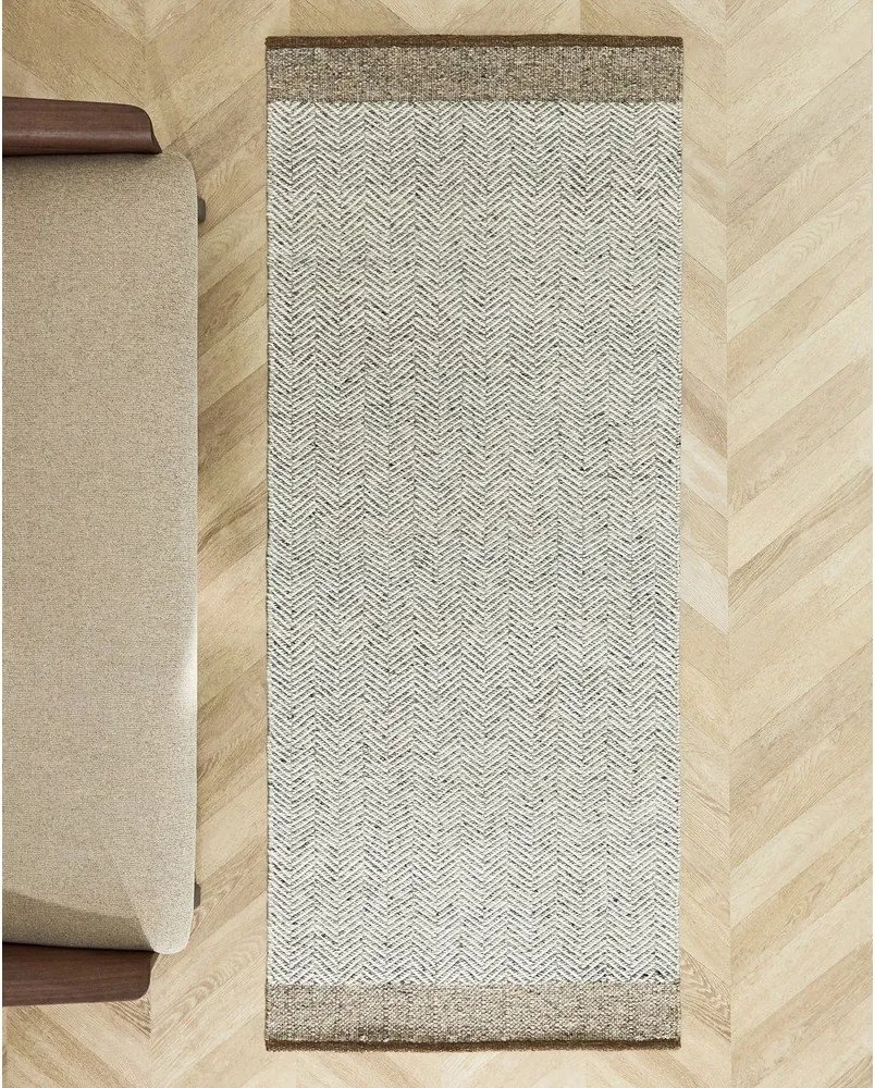 Beżowy wełniany chodnik dwustronny/tkany ręcznie 80x200 cm Nifelia – Kave Home