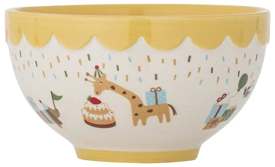 Żółto-kremowa kamionkowa miska dla dzieci ø 13,5 cm Celebrate – Bloomingville Mini