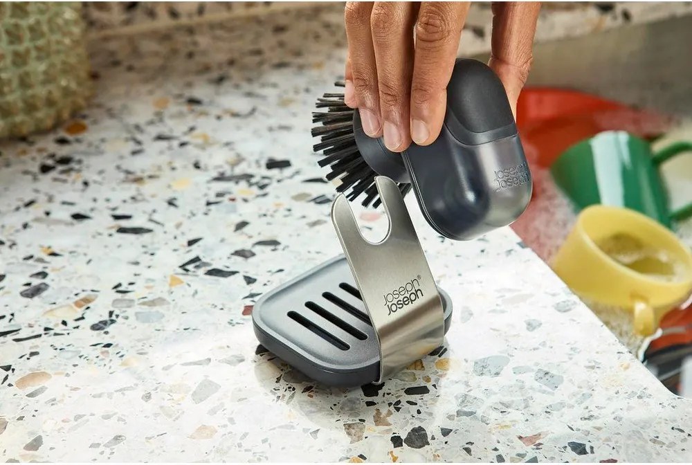 Szczotka do naczyń z pojemnikiem na płyn SinkTech – Joseph Joseph