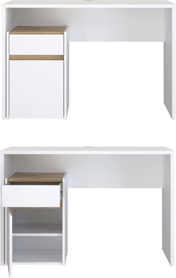 Biurko z szafką Modultrick 111-M961 białe 110 cm