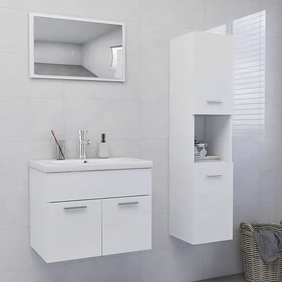 Podwieszane meble łazienkowe z umywalką 60 cm biały mat - Astron 4X