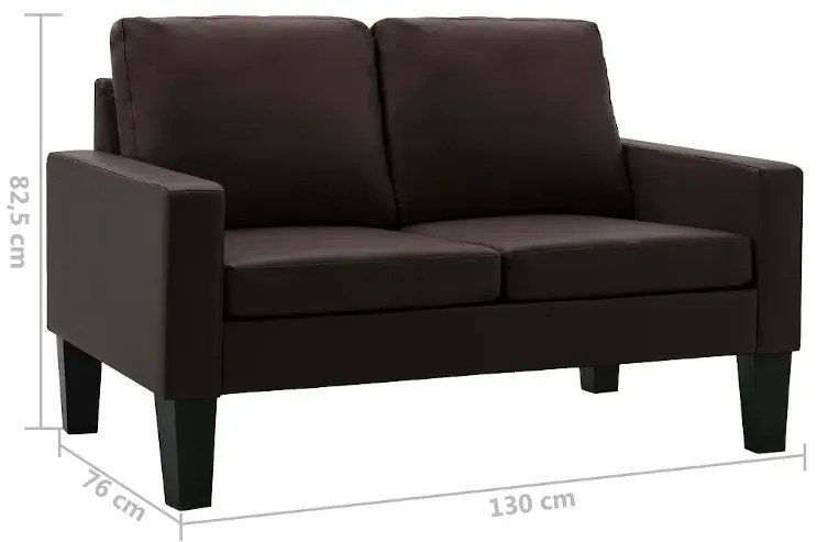 Brązowa skandynawska sofa 2-osobowa - Clorins 2X