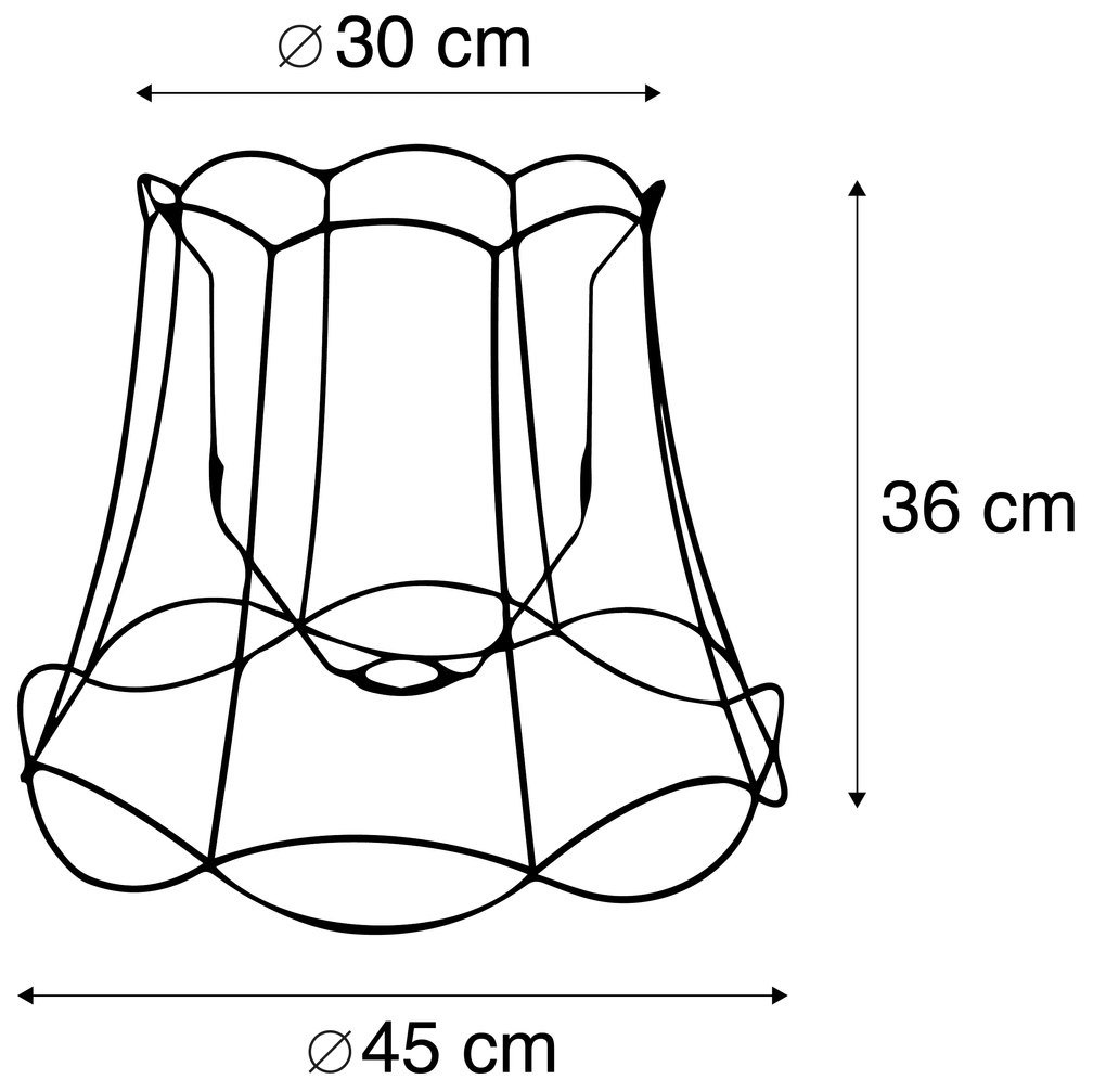 Metalowy klosz czarny 45/36 - Granny Frame