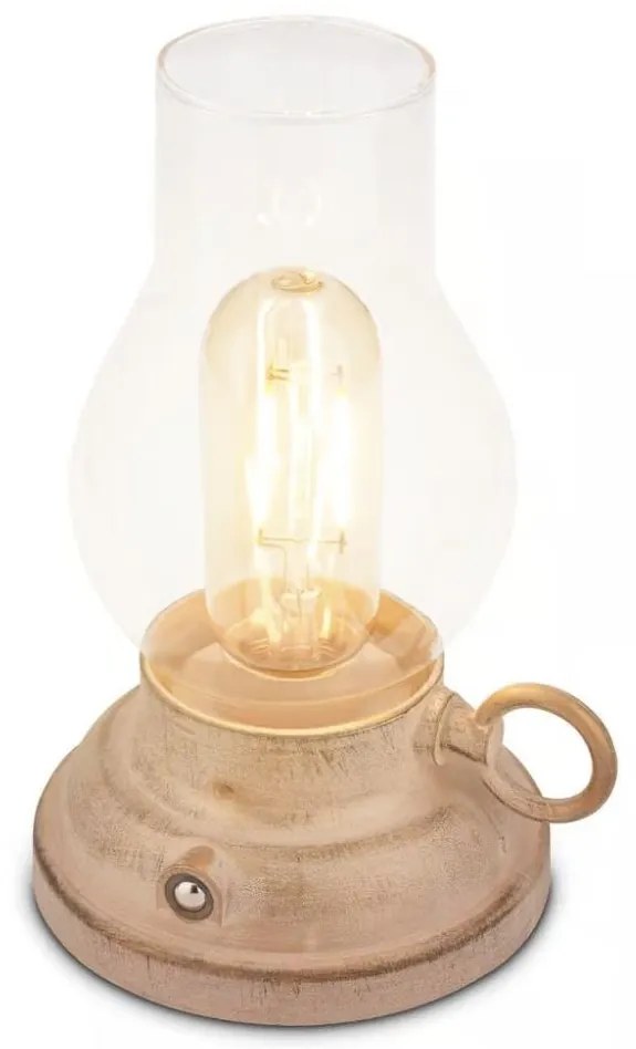 Brilo - ściemnialna, zewnętrzna, akumulatorowa lampka stołowa KANEA LED/1,5W/5V IP44 1200 mAh beżowa