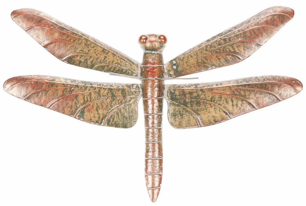 Metalowa dekoracja ogrodowa do zawieszenia Ważka miedziany, 49 x 4 x 32 cm