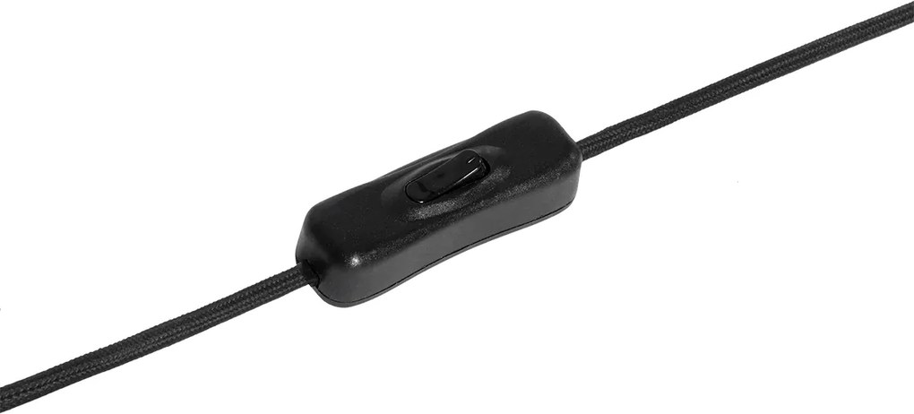 Designerska lampa stołowa czarna z dymionym szkłem - Chico