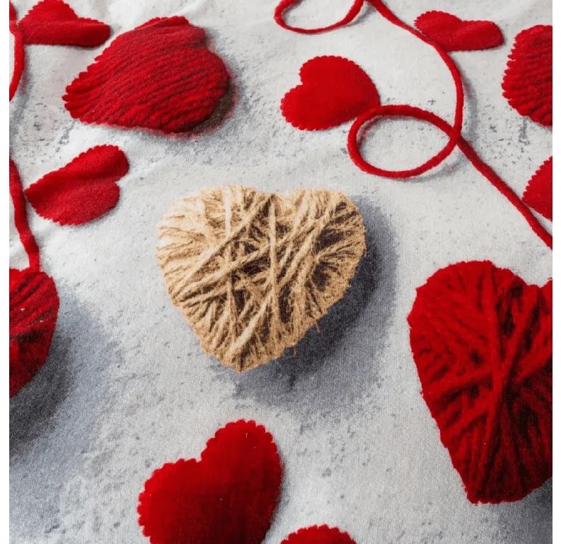 PrzytulneMieszkanie.pl PrzytulneMieszkanie.pl Pościel z mikropluszu VELHEART czerwona Rozmiar pościeli: 70 x 80 cm | 140 x 200 cm