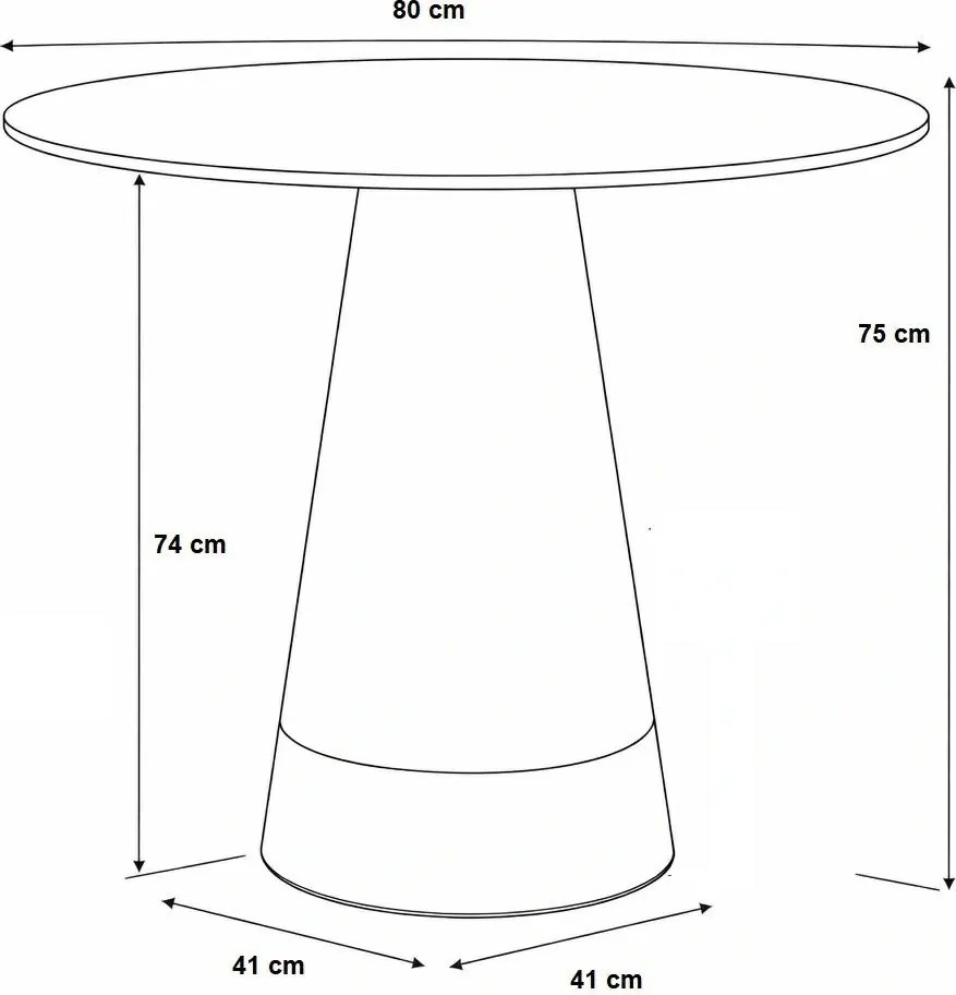 Mały stół do jadalni okrągły Soleilo Duo 80 cm, czarny/naturalny