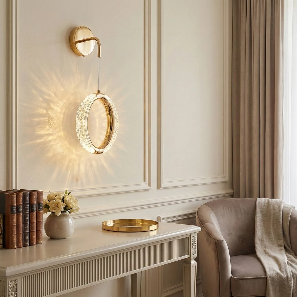 KINKIET ŚCIENNY LED G175-W ZŁOTY