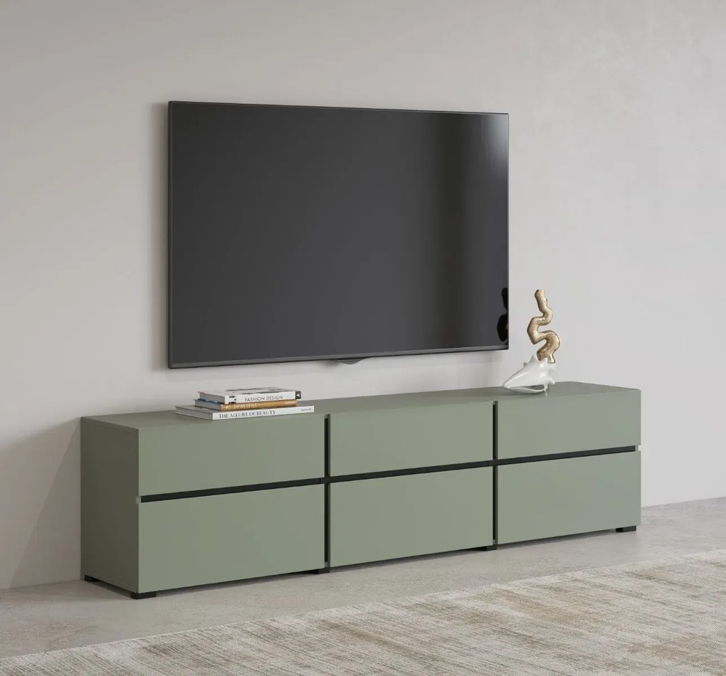 Szafka RTV CROSS 3K3S 180cm zielona/czarna HELVETIA