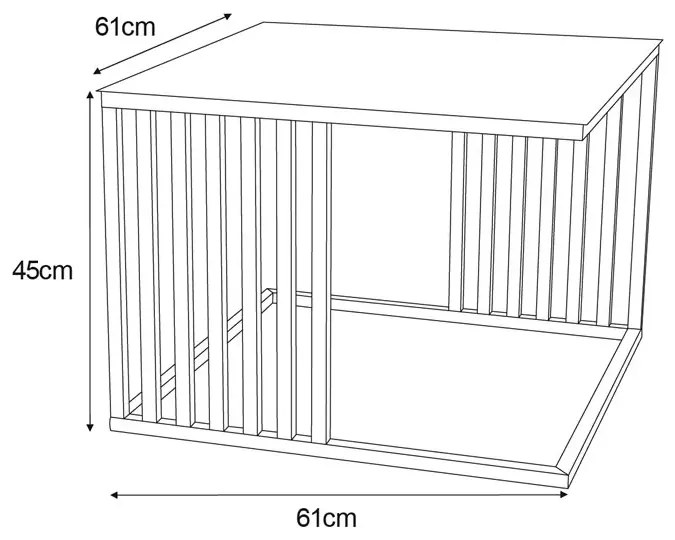 Czarny kwadratowy stolik kawowy w stylu loft - Aben 3X