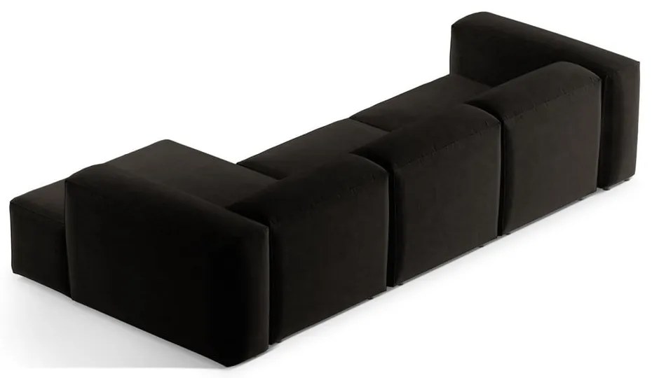 Czarny narożnik (prawostronny/z szezlongiem) Bergamo – Cosmopolitan Design