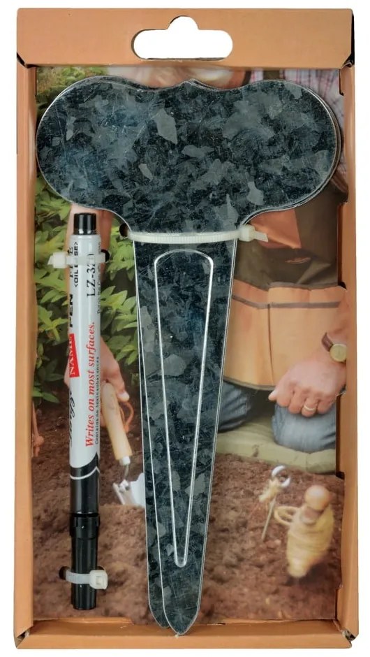 Komplet 6 etykiet ogrodowych i flamastra Esschert Design Smooth