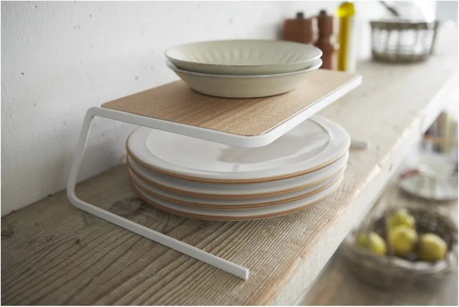 Biało-naturalna drewniana dodatkowa półka 19,5x19,5 cm Tosca – YAMAZAKI