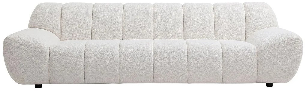 Kanapa 3-osobowa z białej tkaniny z bukli SORIELI