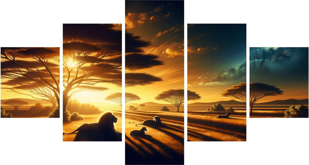 Obraz - Odpoczywające lwy (125x70 cm)
