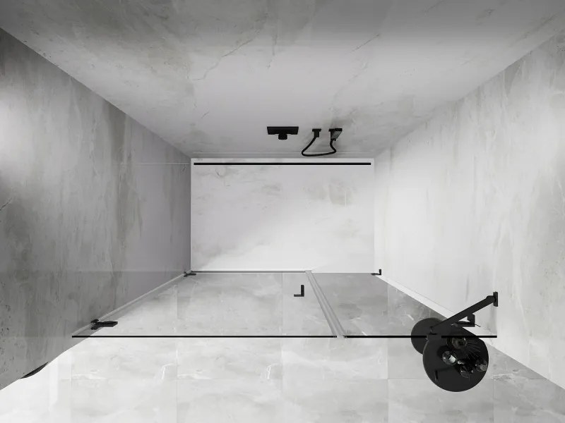 Mexen Lunar-B drzwi prysznicowe uchylne lewe 140 cm, transparent, gun metal - 832S-140-050-95-00-L
