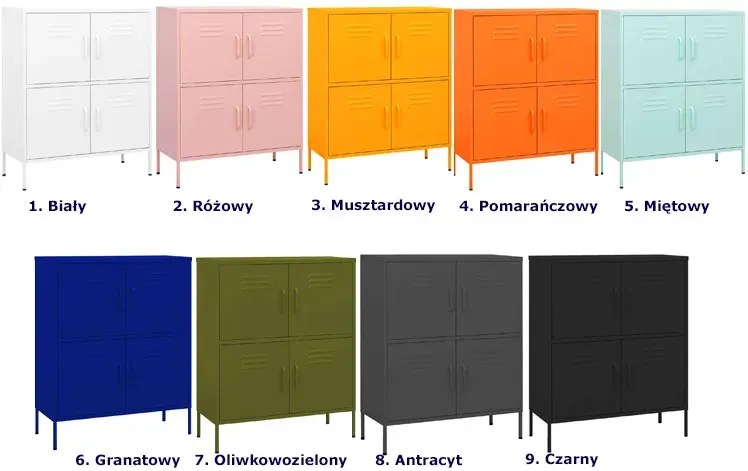 Biała stalowa szafka na nóżkach E3-C23