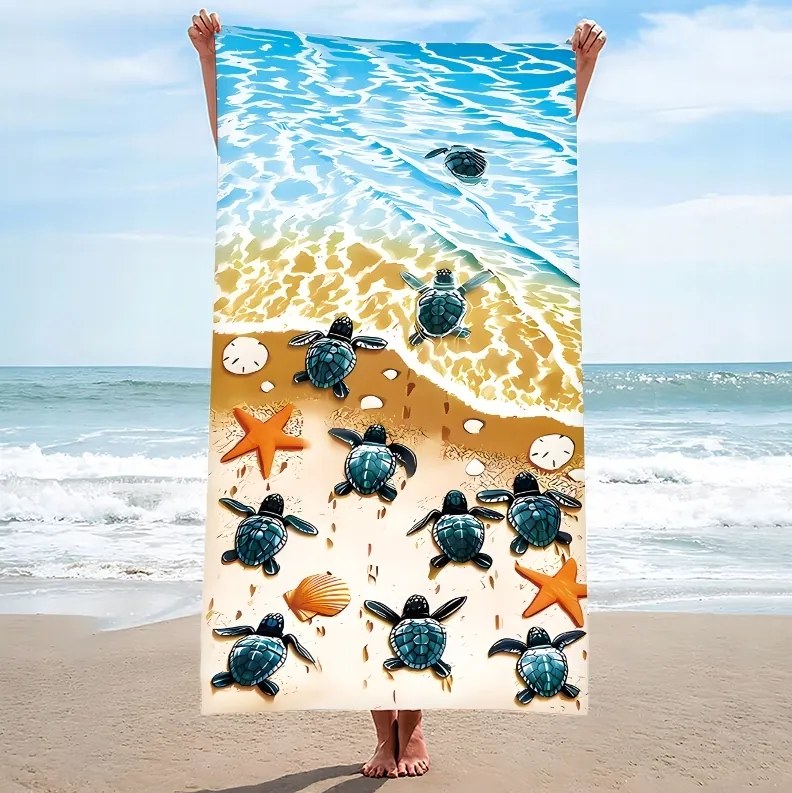 Ręcznik plażowy LIFE 100x180 cm kolorowy, 100% mikrofibra