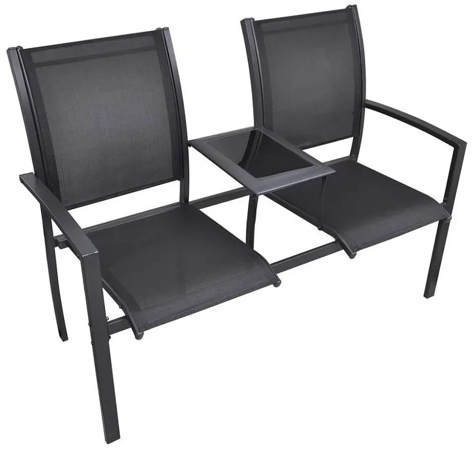 Metalowa ławka ogrodowa- czarna T5-G88