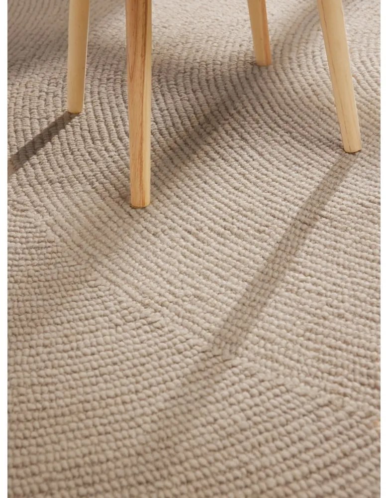 Beżowy wełniany okrągły dywan tkany ręcznie ø 200 cm Calmio – Hanse Home