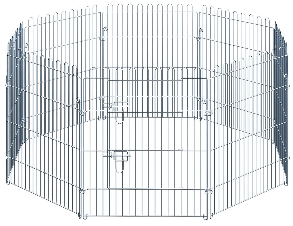 PawHut Kojec dla Szczeniąt Metalowy Wybieg Bezpieczny 63x76 cm Srebrny | Aosom PL